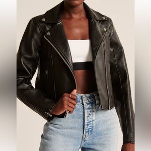 Vegan leather moto jacket